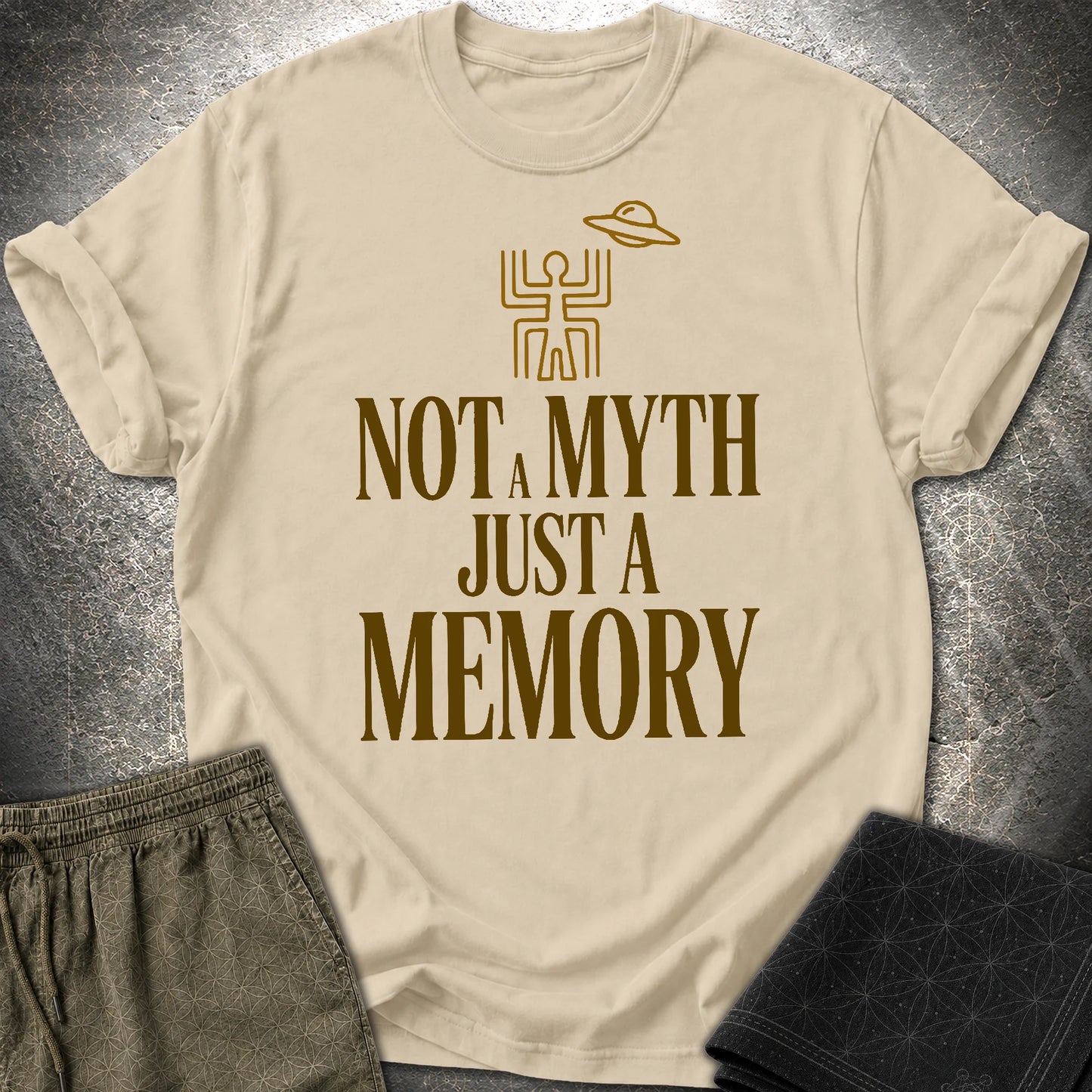 Not A Myth Ciemne - Not A Myth Ciemne T-Shirt - Sand