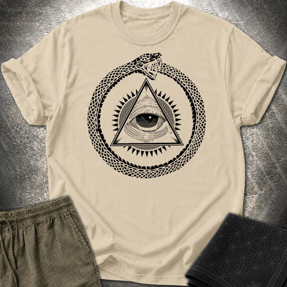 Ouroboros Eye of Providence T-Shirt - Ouroboros Eye of Providence T-Shirt - Sand