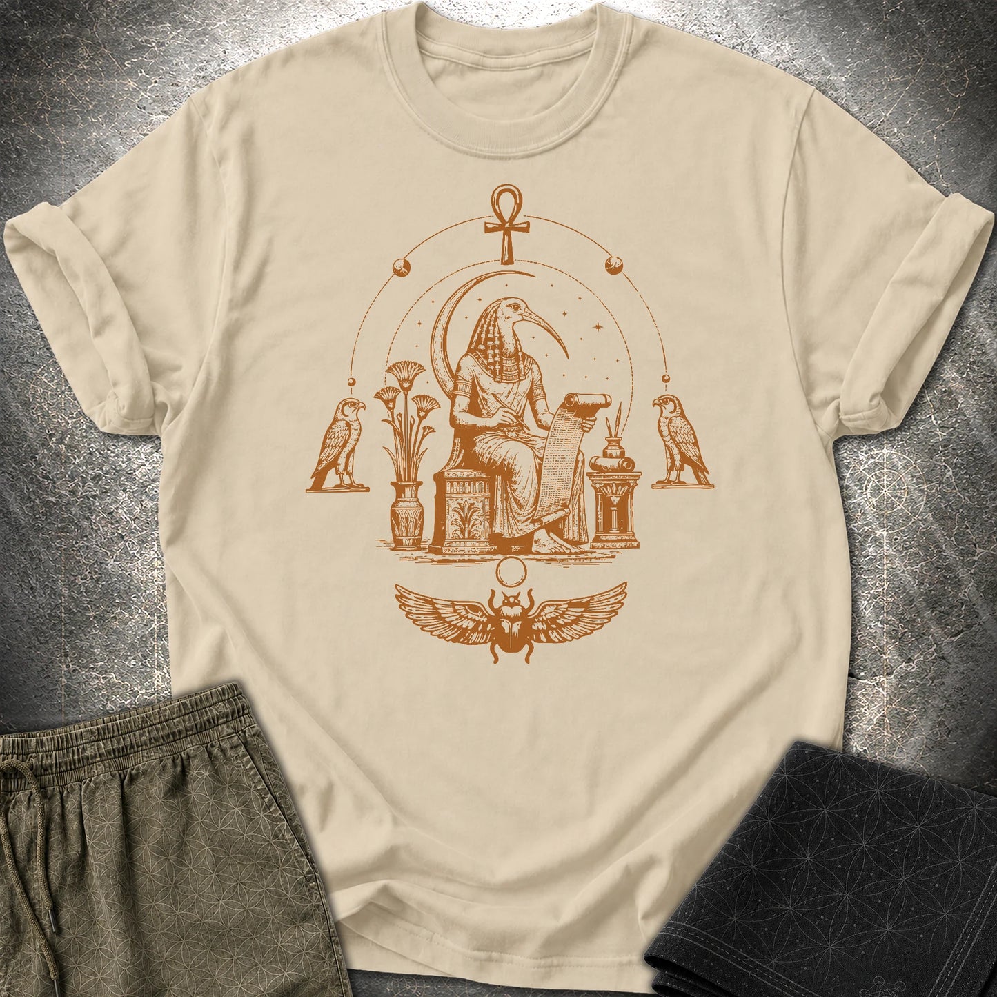 Ibis Scribe Beneath the Moon - Ibis Scribe Beneath the Moon T-Shirt - Sand