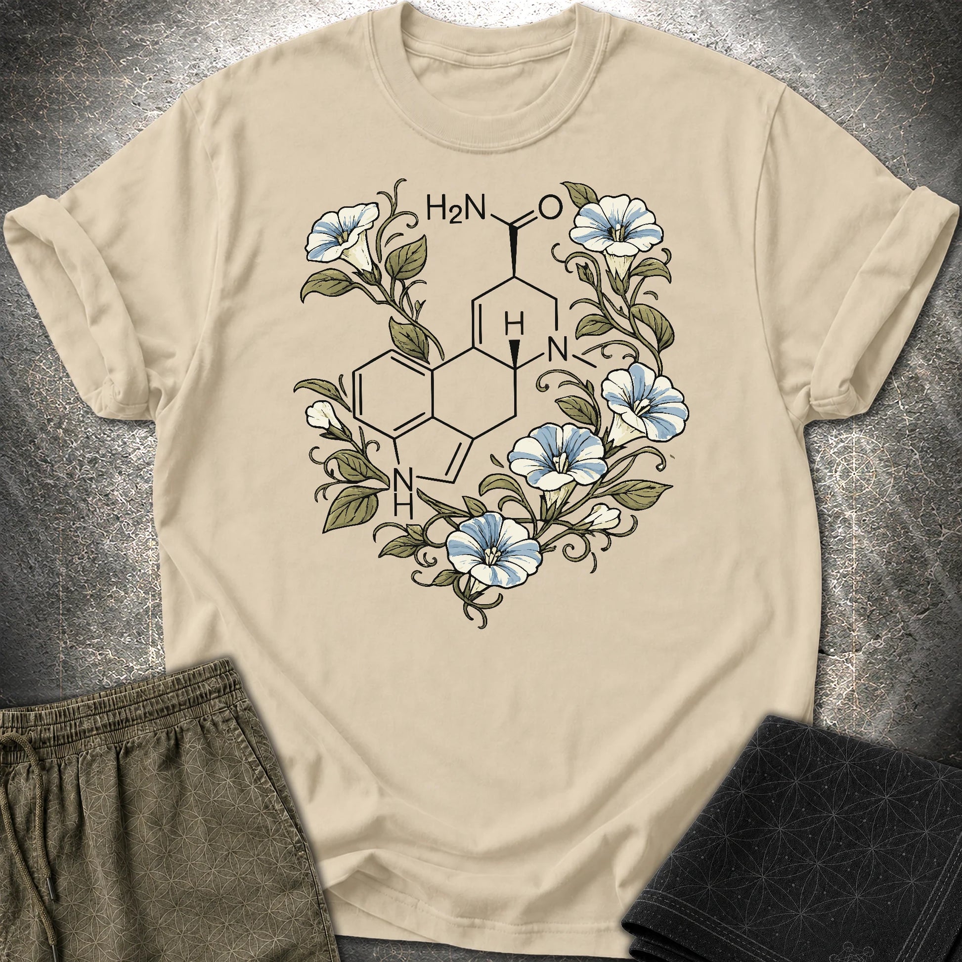 Morning Glory Molecule Color - Morning Glory Molecule Color T-Shirt - Sand