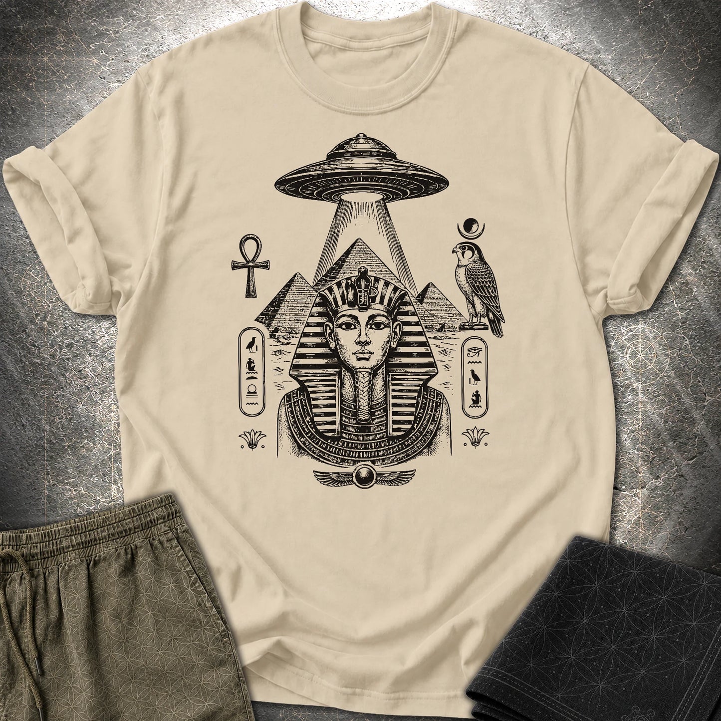 Pharaoh Under the Alien Light - Pharaoh Under the Alien Light T-Shirt - Sand