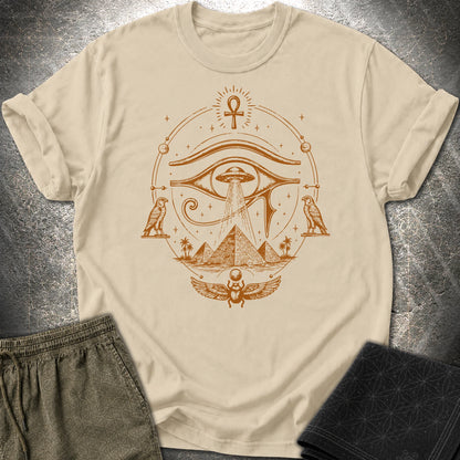 Ancient Eye Over Alien Pyramids - Ancient Eye Over Alien Pyramids T-Shirt - Sand