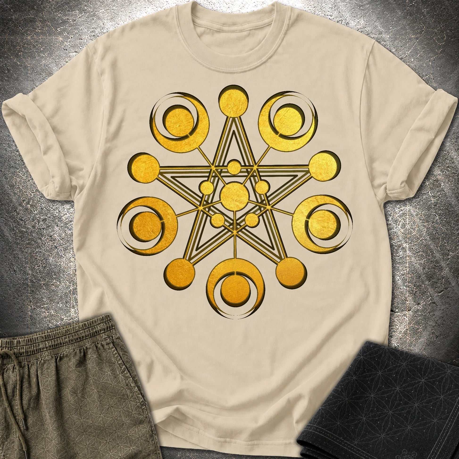 Golden Crop Circle T-Shirt - Golden Crop Circle T-Shirt - Sand