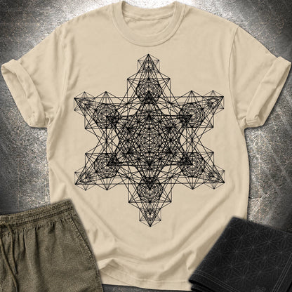 Metatron Fractal Star T-Shirt - Metatron Fractal Star T-Shirt - Sand