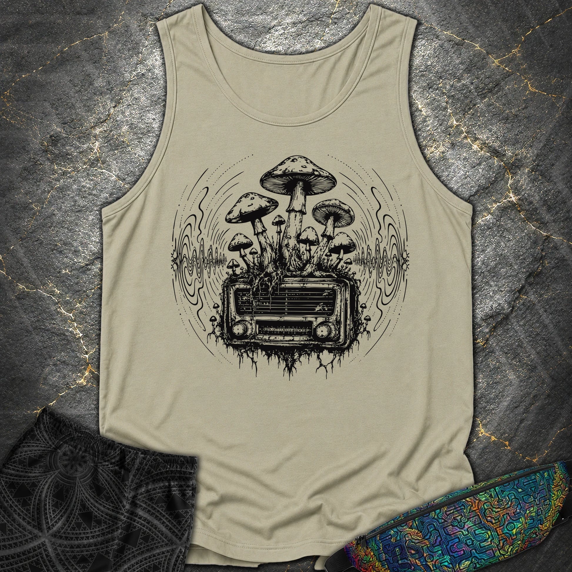 Mushroom Radio - Mushroom Radio Comfort Tank Top - Sandstone