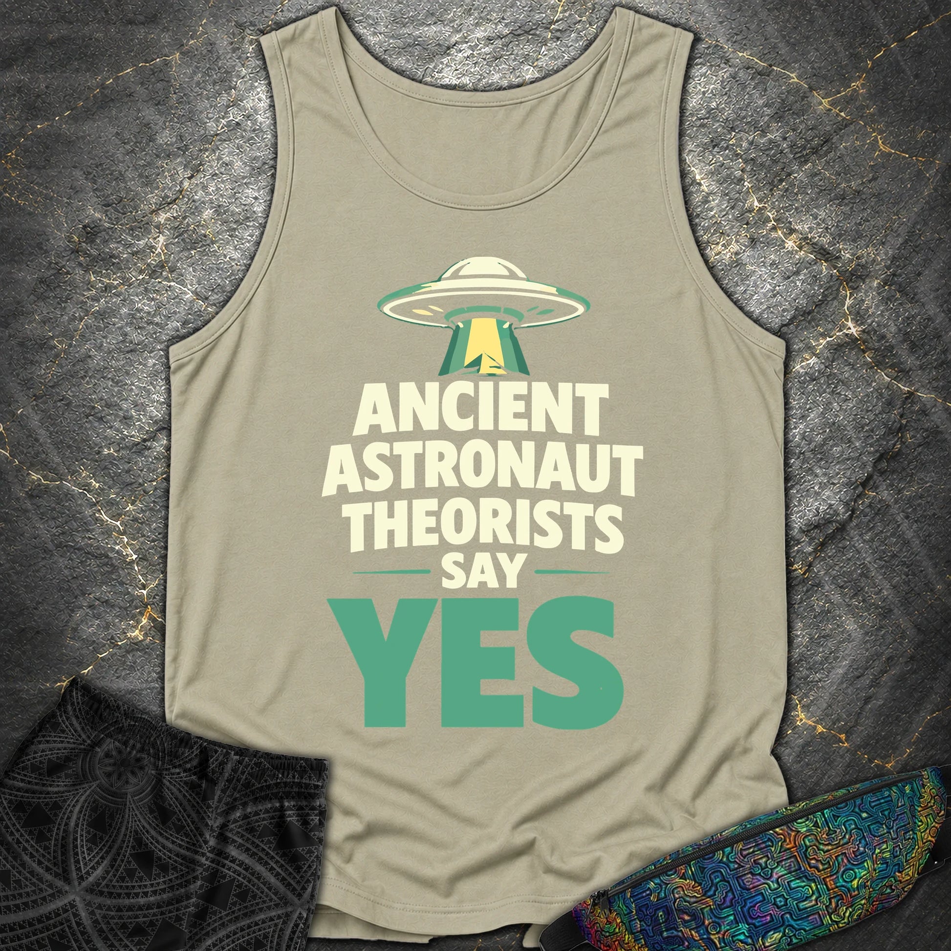 Ancient Astronaut Sey Yes 2 - Ancient Astronaut Sey Yes 2 Comfort Tank Top - Sandstone