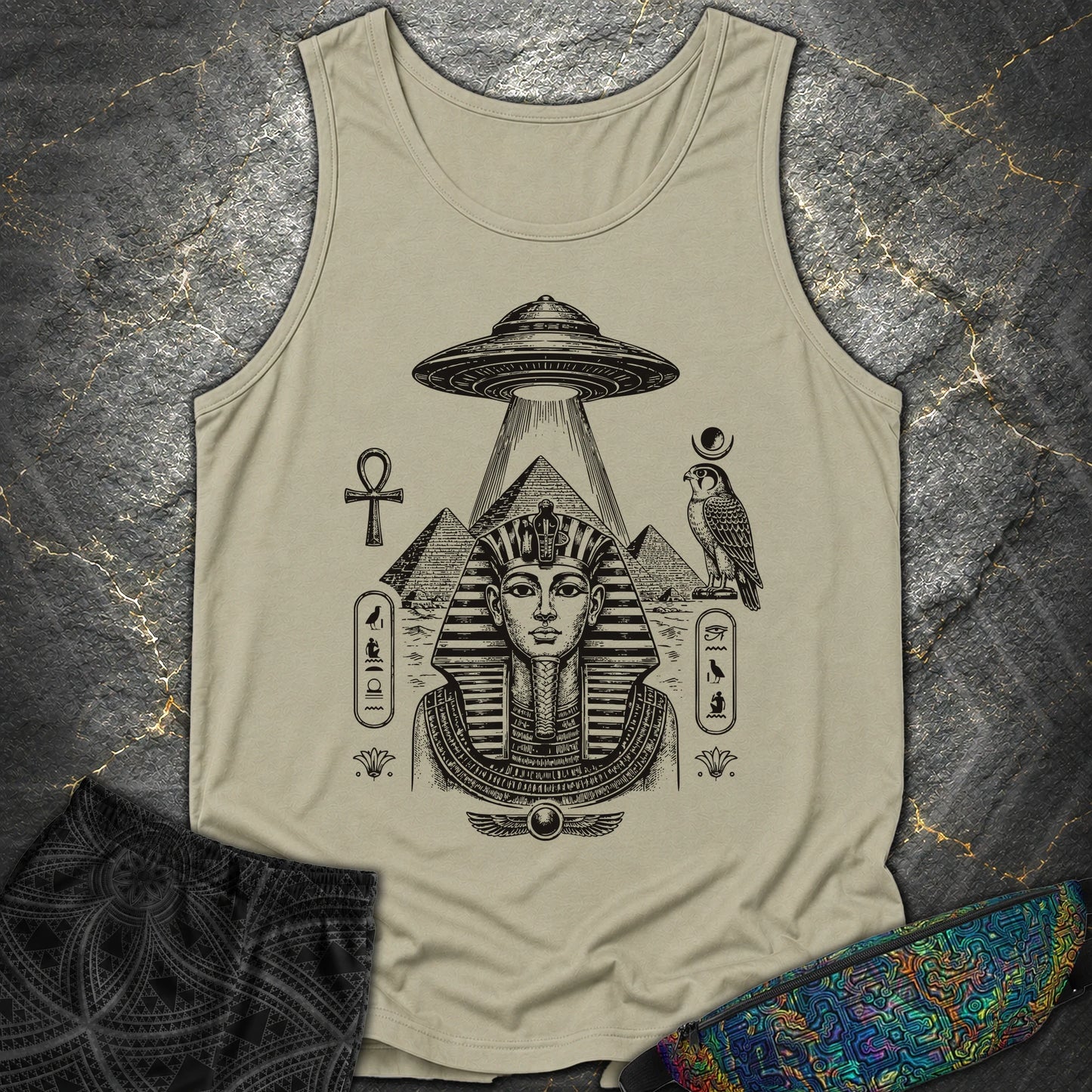 Pharaoh Under the Alien Light - Pharaoh Under the Alien Light Comfort Tank Top - Sandstone