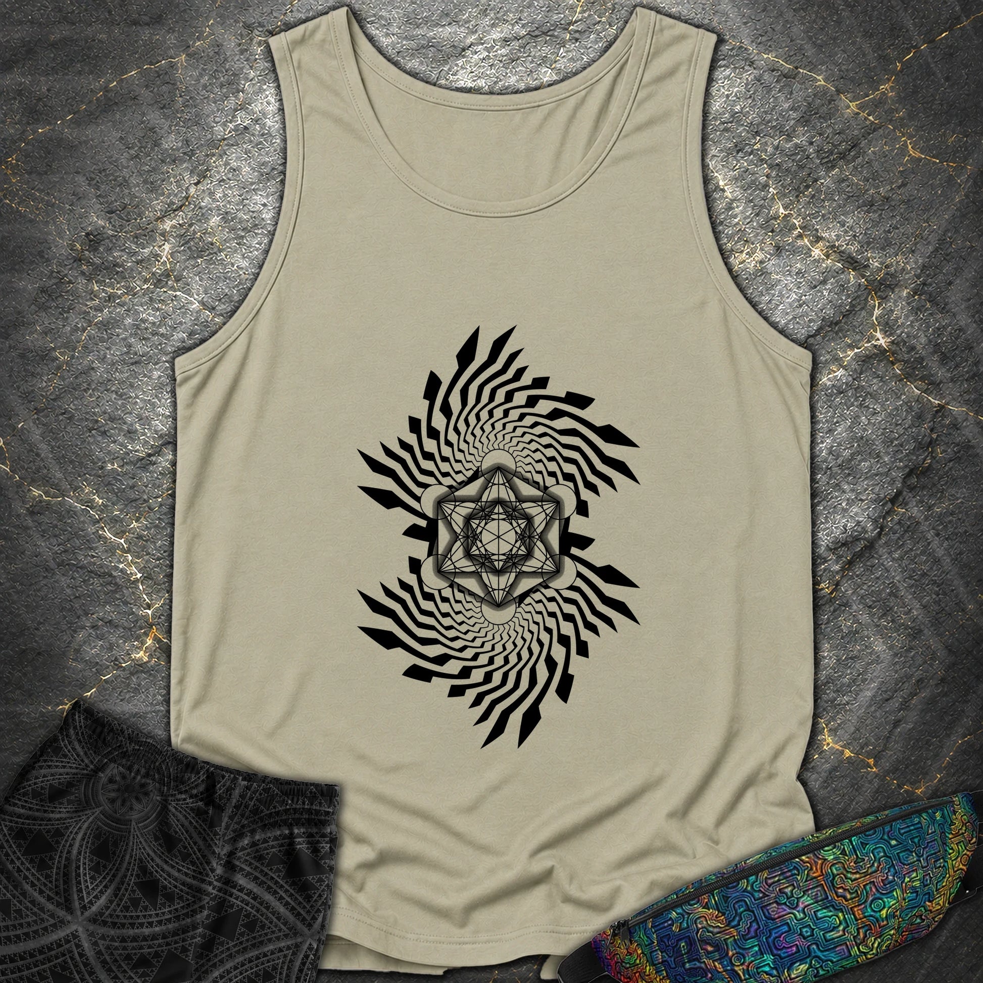 Spiral Metatron T-Shirt - Spiral Metatron Comfort Tank Top - Sandstone