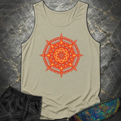 Radiant Geometry Portal Mandala - Radiant Geometry Portal Mandala Comfort Tank Top - Sandstone