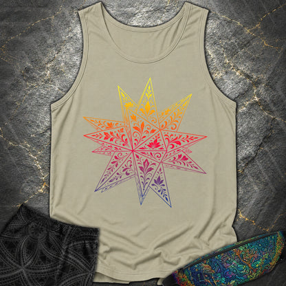 Colorful Stellated Dodecahedron - Colorful Stellated Dodecahedron Comfort Tank Top - Sandstone