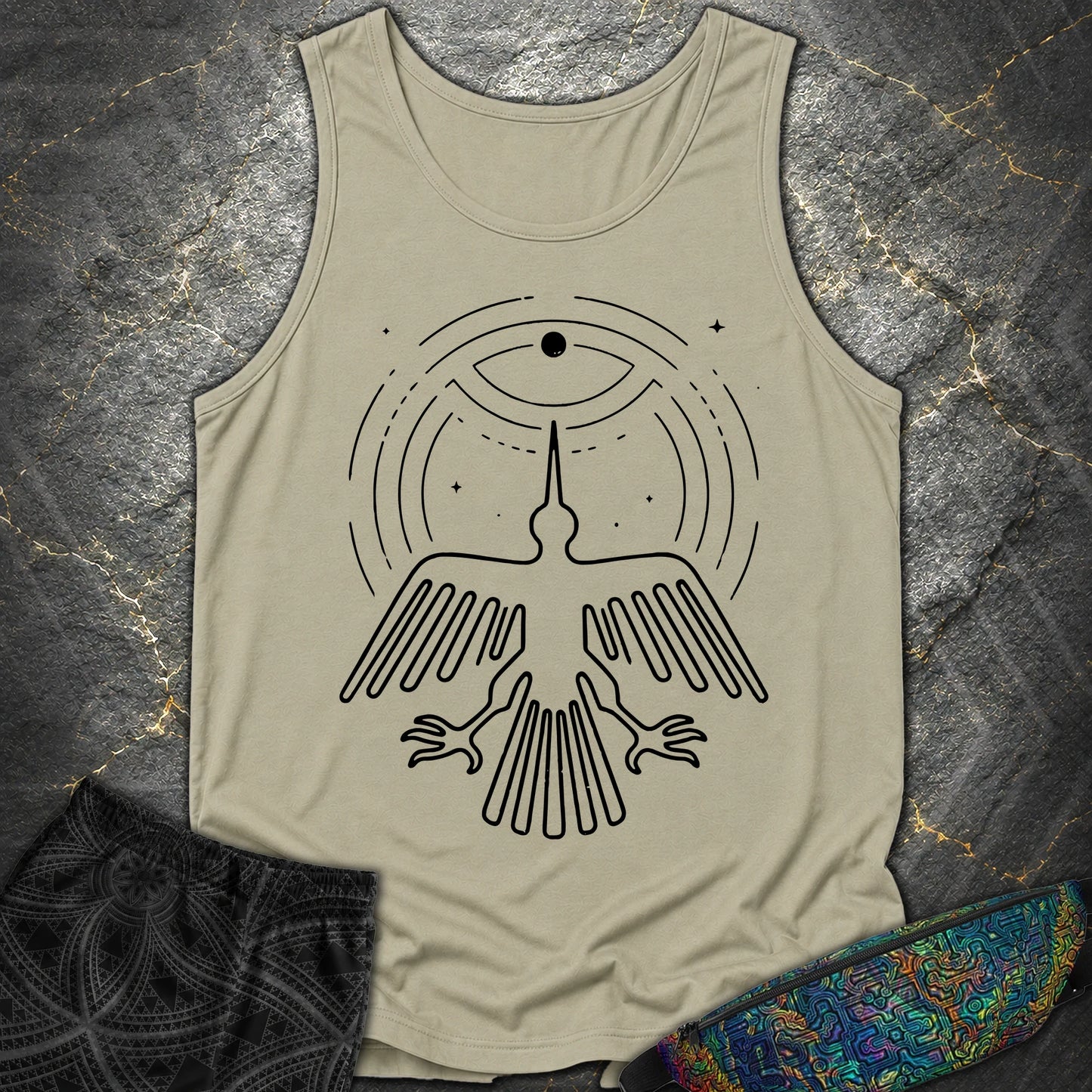Geoglif Ptaka Biale - Geoglif Ptaka Biale Comfort Tank Top - Sandstone