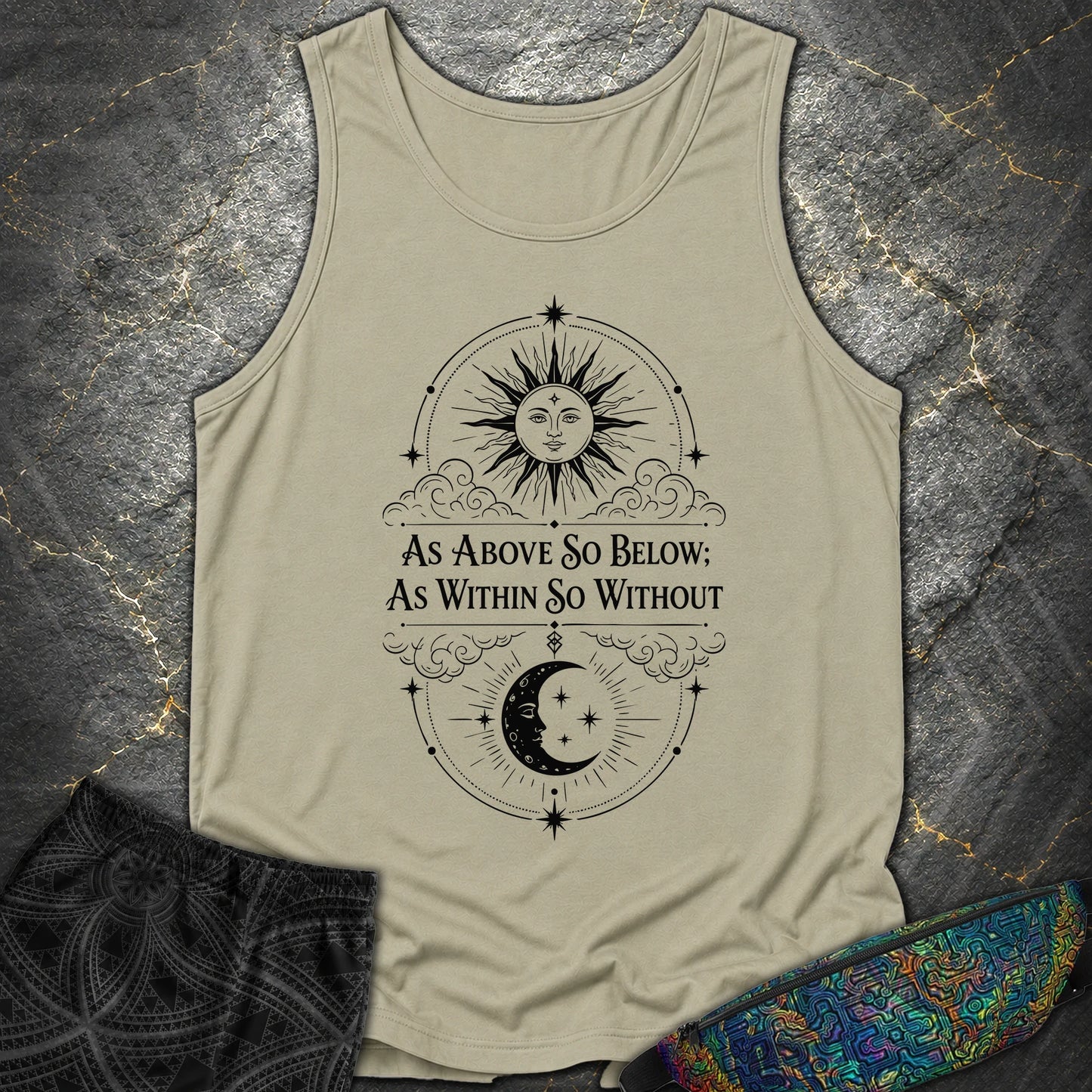 As Above So Below Sun Moon - As Above So Below Sun Moon Comfort Tank Top - Sandstone