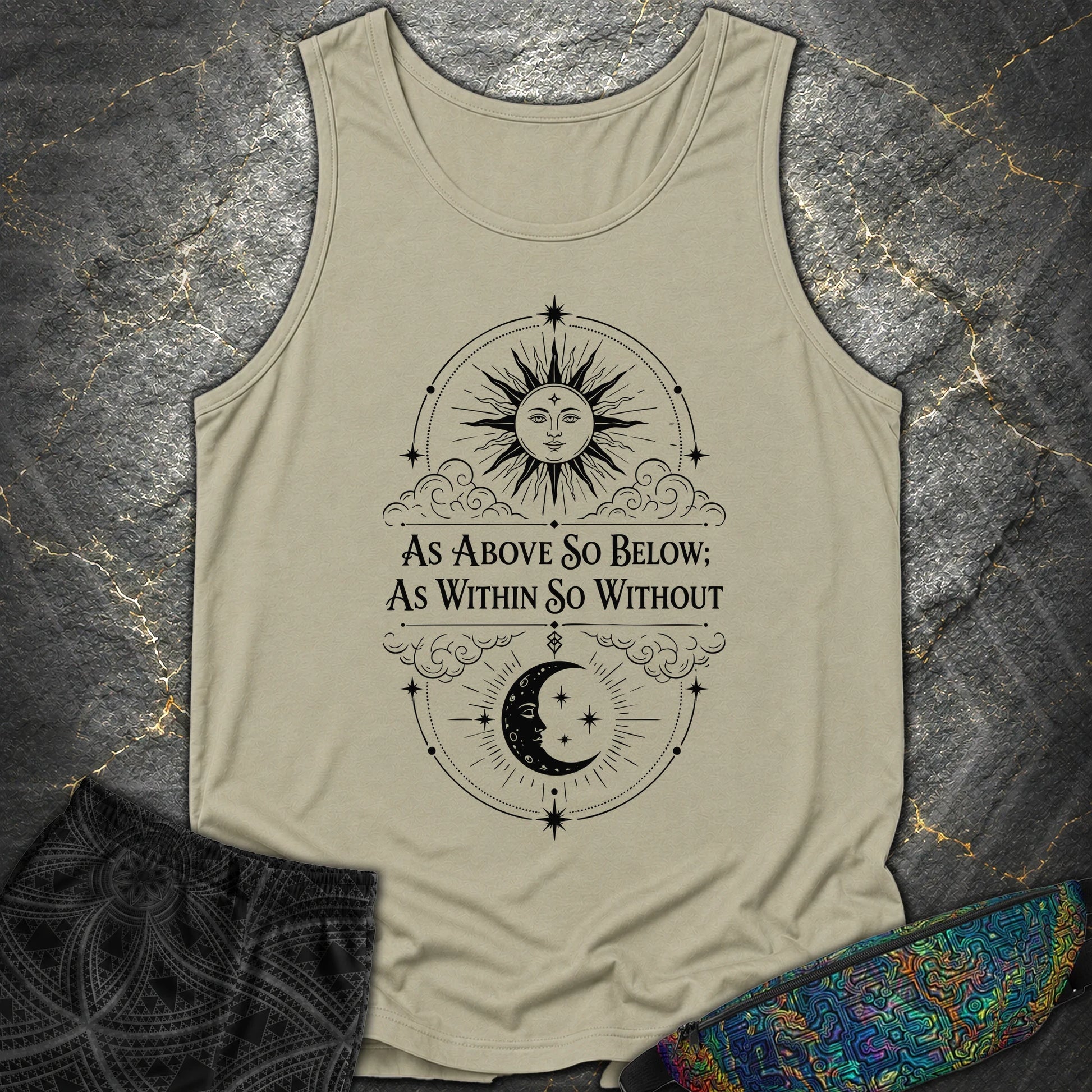 As Above So Below Sun Moon - As Above So Below Sun Moon Comfort Tank Top - Sandstone