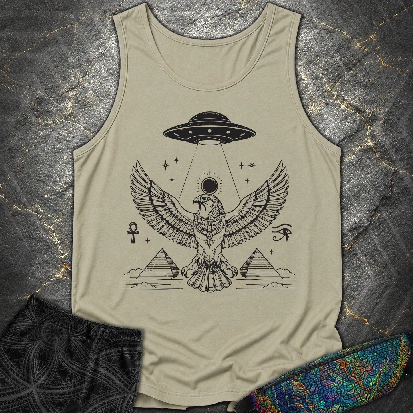 Shadow Falcon Under Alien Light - Shadow Falcon Under Alien Light Comfort Tank Top - Sandstone