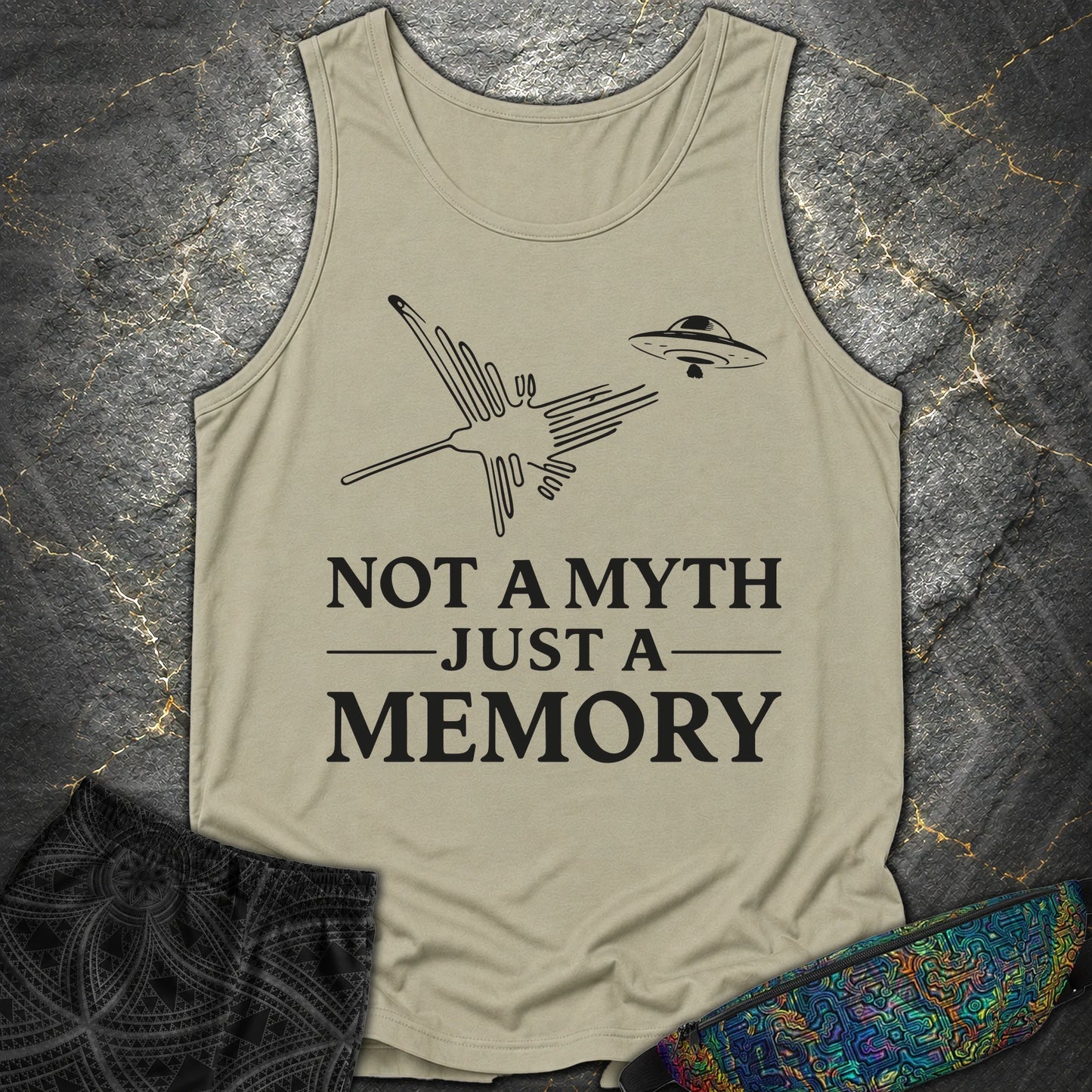 NOT MYTH JUST MEMORY Czarne - NOT MYTH JUST MEMORY Czarne Comfort Tank Top - Sandstone