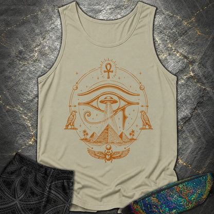 Ancient Eye Over Alien Pyramids - Ancient Eye Over Alien Pyramids Comfort Tank Top - Sandstone