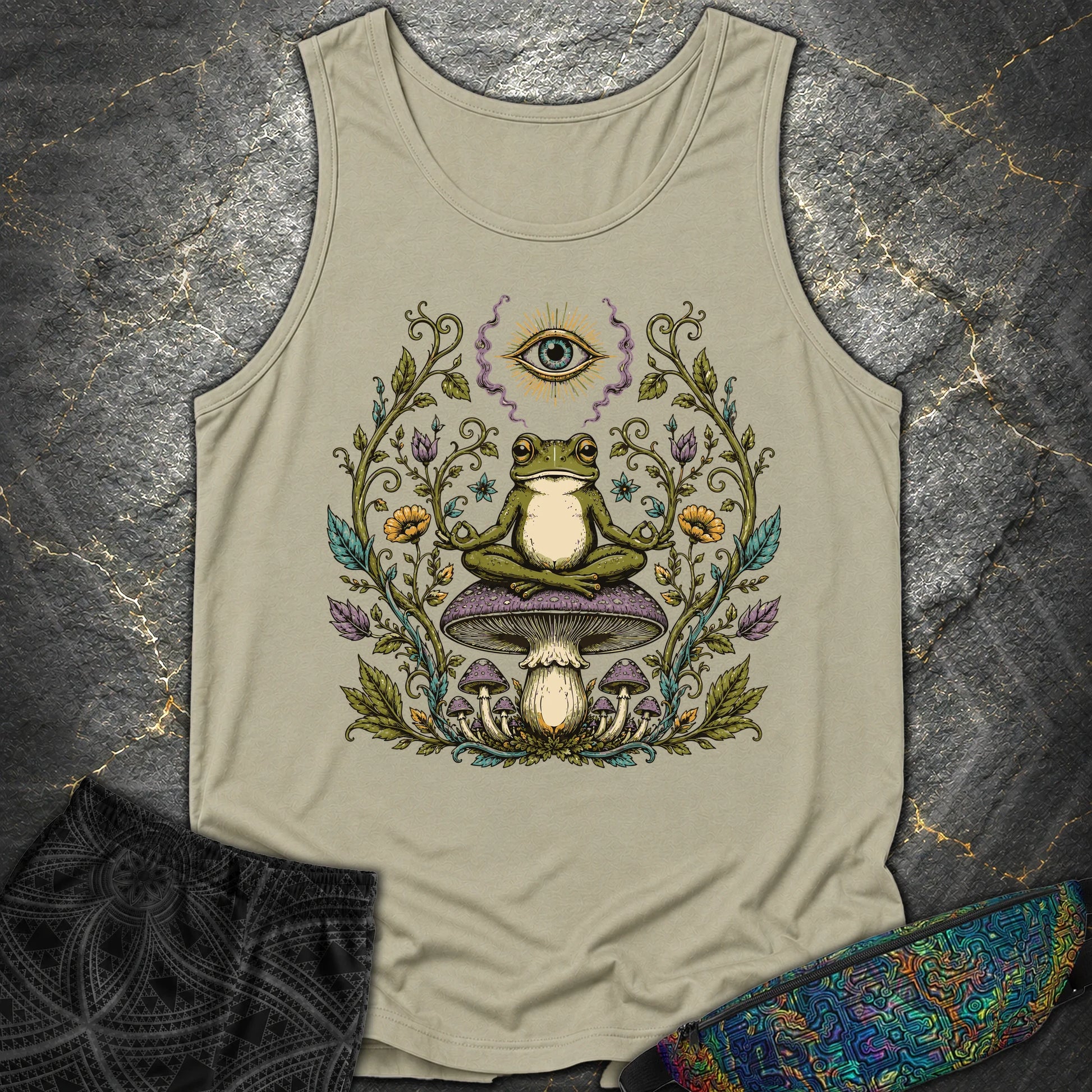 enlightened Frog - enlightened Frog Comfort Tank Top - Sandstone