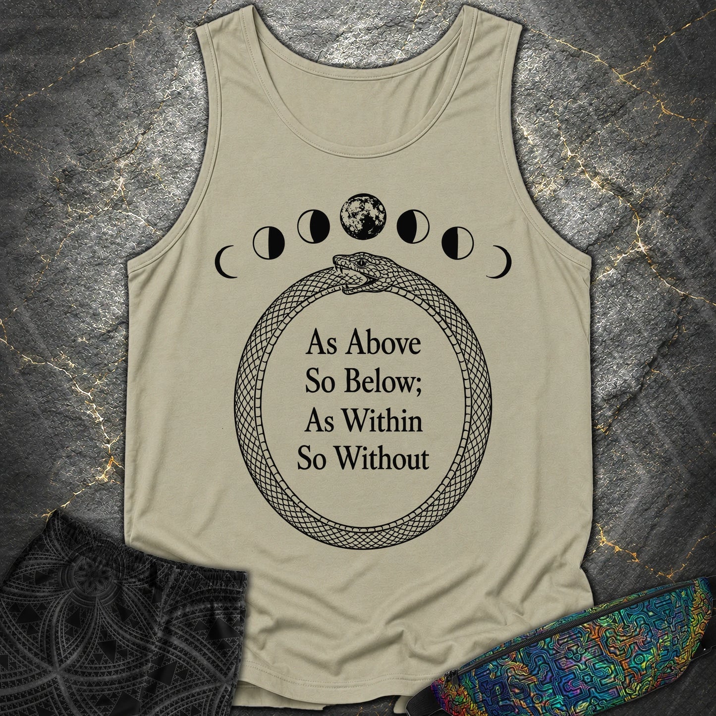 As Above So Below Ouroboros - As Above So Below Ouroboros Comfort Tank Top - Sandstone