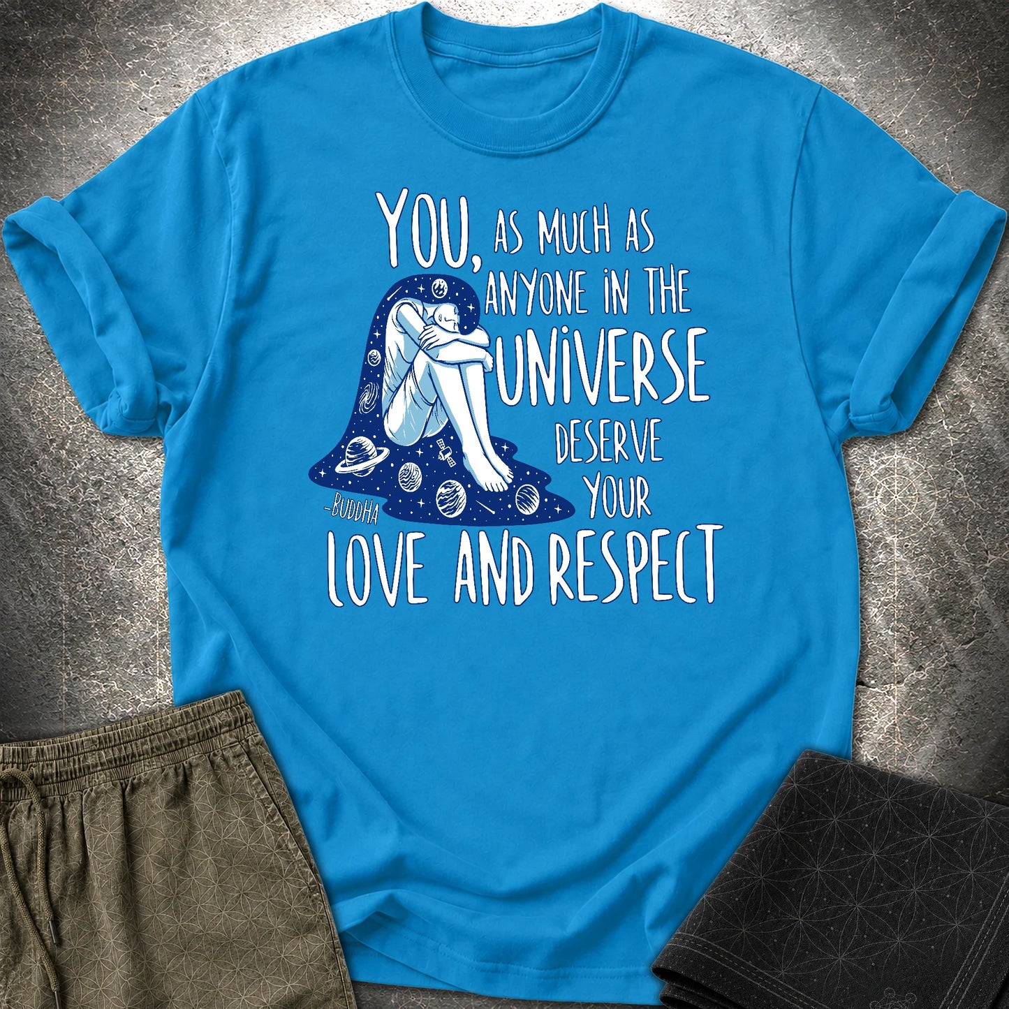 Buddha Love and Respect T-Shirt - Buddha Love and Respect T-Shirt - Sapphire