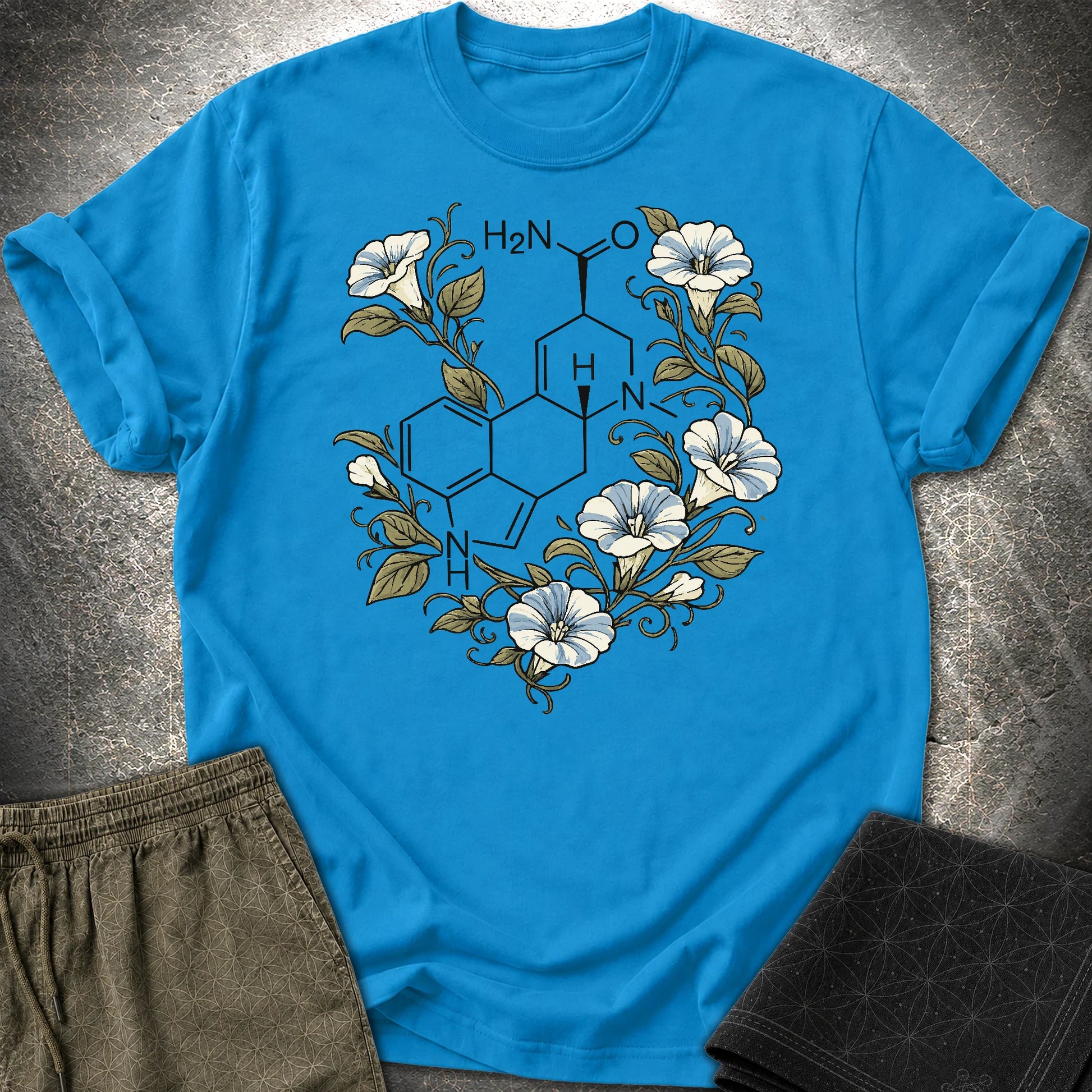 Morning Glory Molecule Color - Morning Glory Molecule Color T-Shirt - Sapphire
