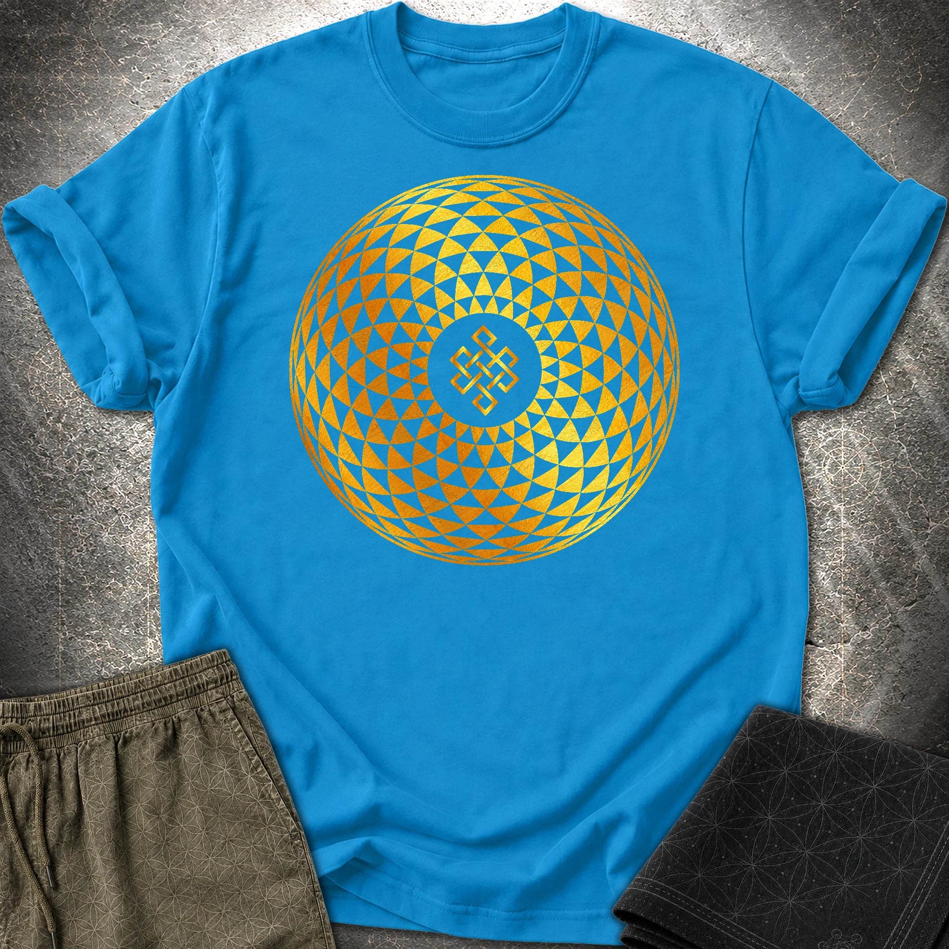 Gold Endless Knot T-Shirt - Gold Endless Knot T-Shirt - Sapphire