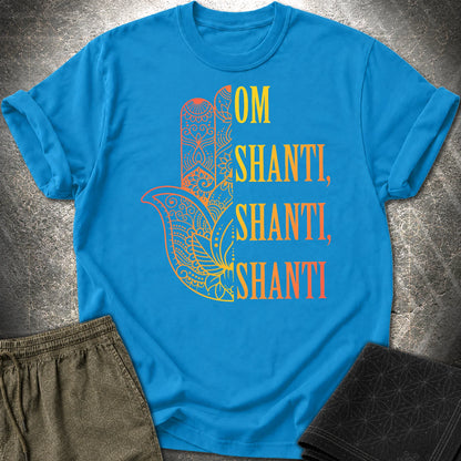 Hamsa Om Shanti T-Shirt - Hamsa Om Shanti T-Shirt - Sapphire