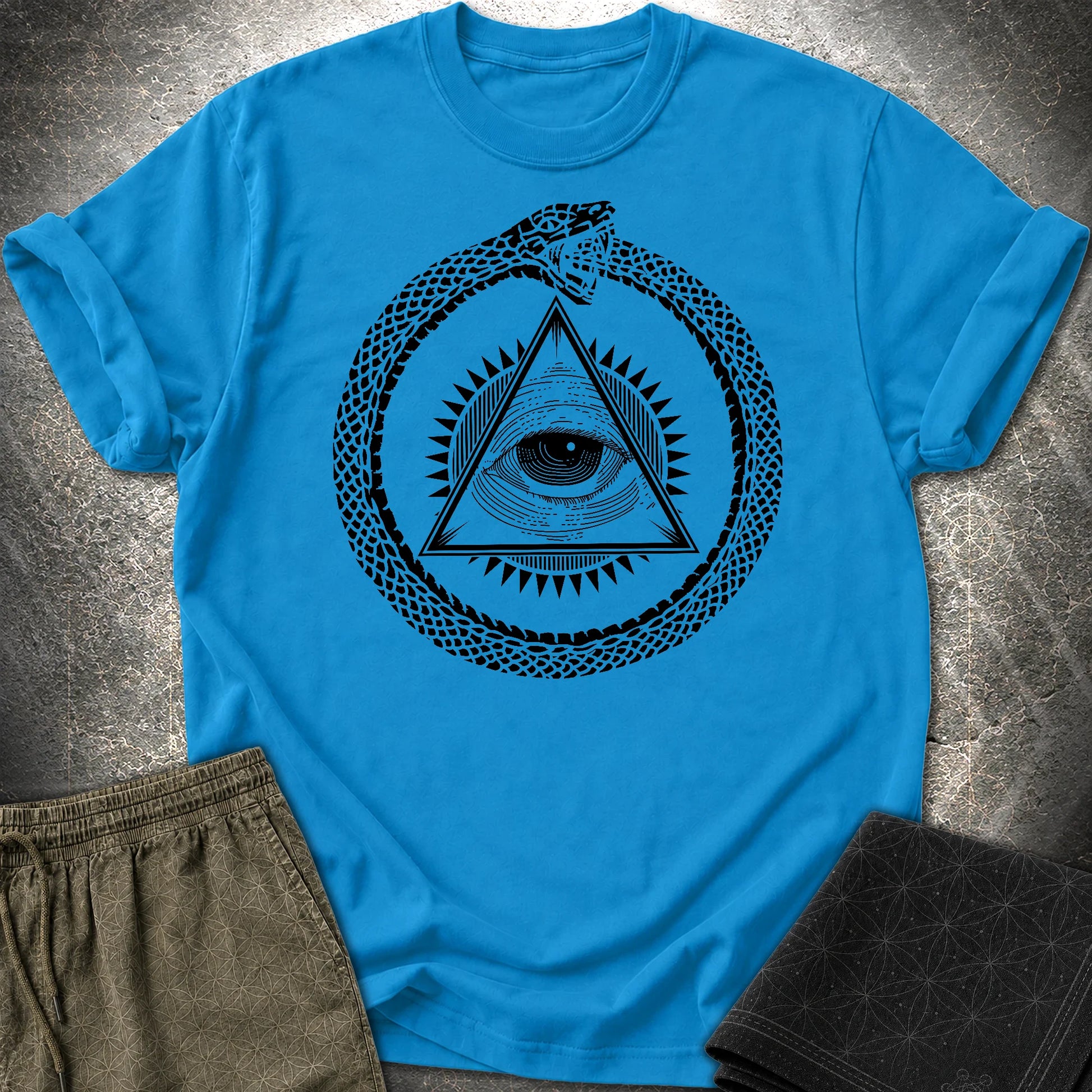 Ouroboros Eye of Providence T-Shirt - Ouroboros Eye of Providence T-Shirt - Sapphire