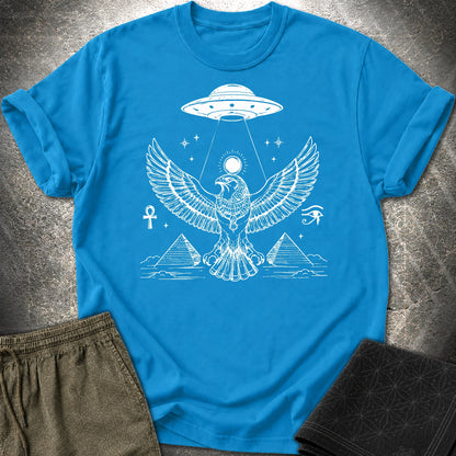 Solar Falcon Beneath the Starship - Solar Falcon Beneath the Starship T-Shirt - Sapphire