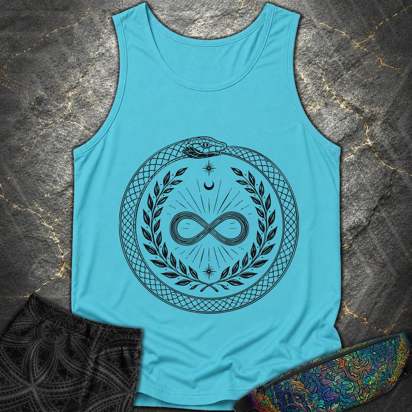 888 Ouroboros Infinity Unisex Comfort Tank Top - 888 Ouroboros Infinity Unisex Comfort Tank Top - Sapphire