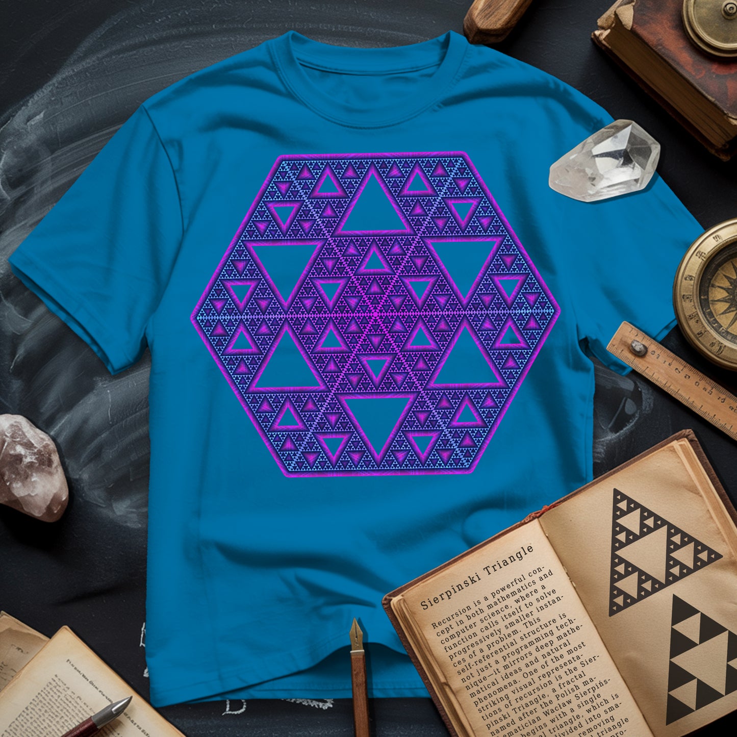 Sierpinski Star Fractal Bloom T-Shirt