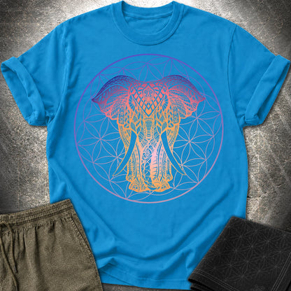 Ganesha Flower Of Life T-Shirt - Ganesha Flower Of Life T-Shirt - Sapphire