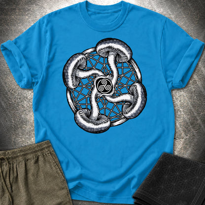 Fungal Flow of the Triskelion T-Shirt - Fungal Flow of the Triskelion T-Shirt - Sapphire