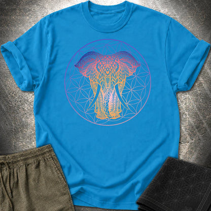 Ganesha Flower Of Life T-Shirt - Ganesha Flower Of Life T-Shirt - Sapphire