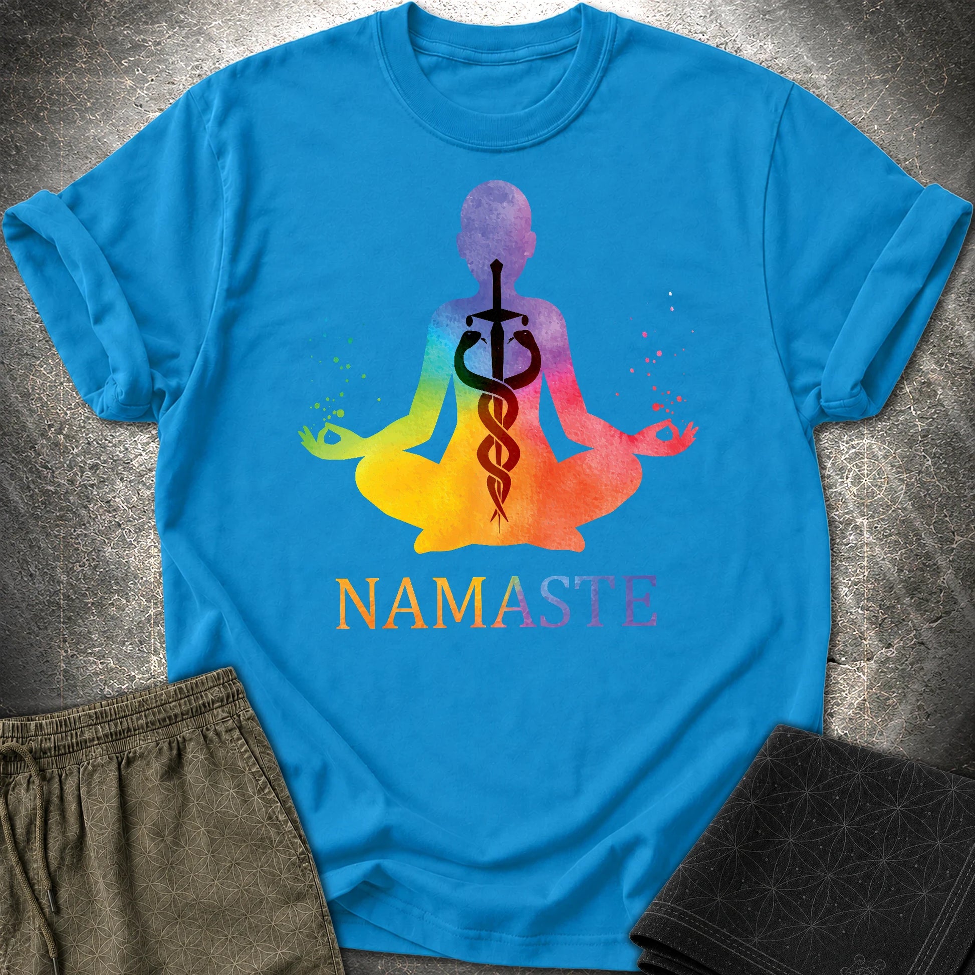 Caduceus Kundalini T-Shirt - Caduceus Kundalini T-Shirt - Sapphire