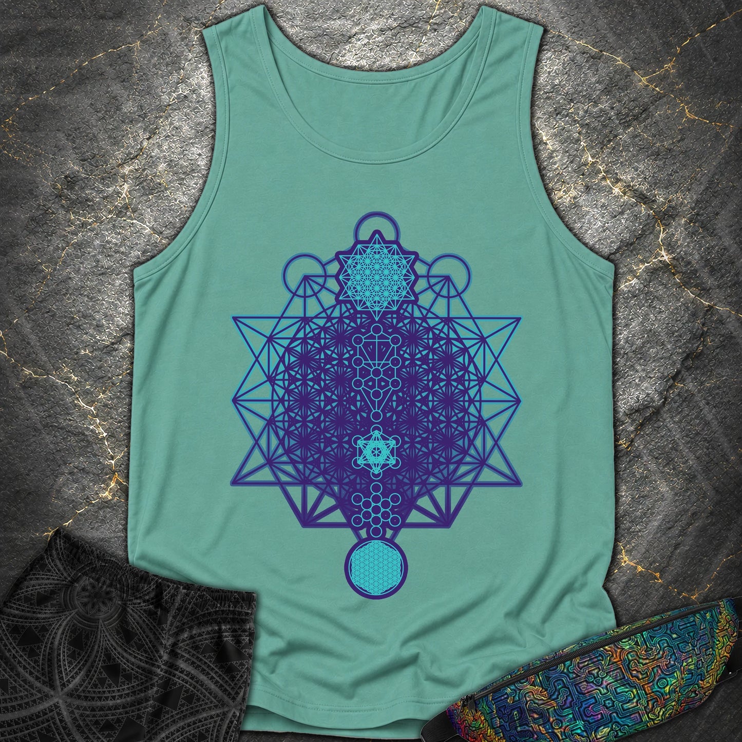 All The Sacred Geometry - All The Sacred Geometry Tank - Seafoam