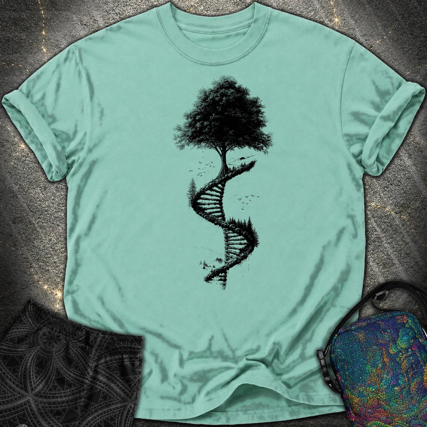 Tree of Life DNA Double Helix Comfort T-Shirt - Tree of Life DNA Double Helix Comfort T-Shirt - Seafoam