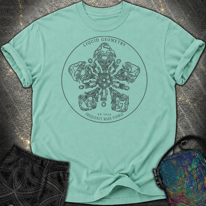 Sacred Geometry Sound Wave Art Cymatic Comfort T-Shirt - Sacred Geometry Sound Wave Art Cymatic Comfort T-Shirt - Seafoam