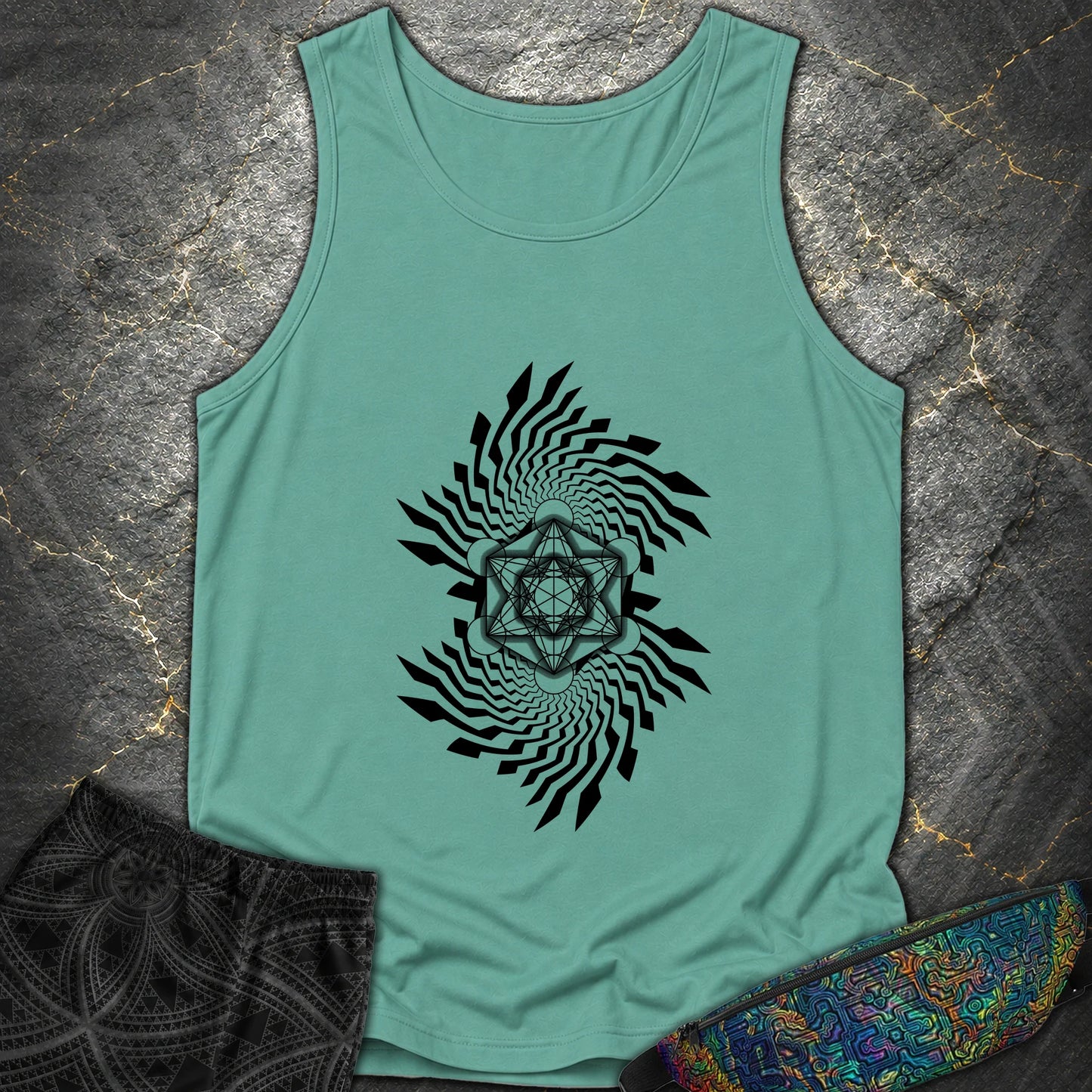 Spiral Metatron T-Shirt - Spiral Metatron Comfort Tank Top - Seafoam