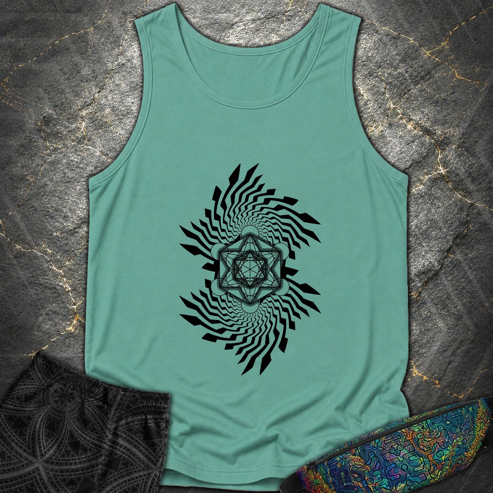 Spiral Metatron T-Shirt - Spiral Metatron Comfort Tank Top - Seafoam