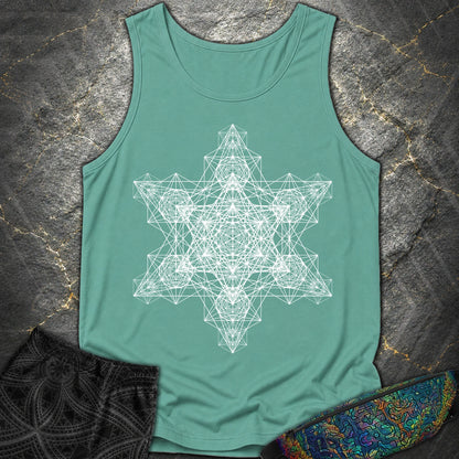 Metatron Fractal Star Tank Top - Metatron Fractal Star Tank Top - Seafoam