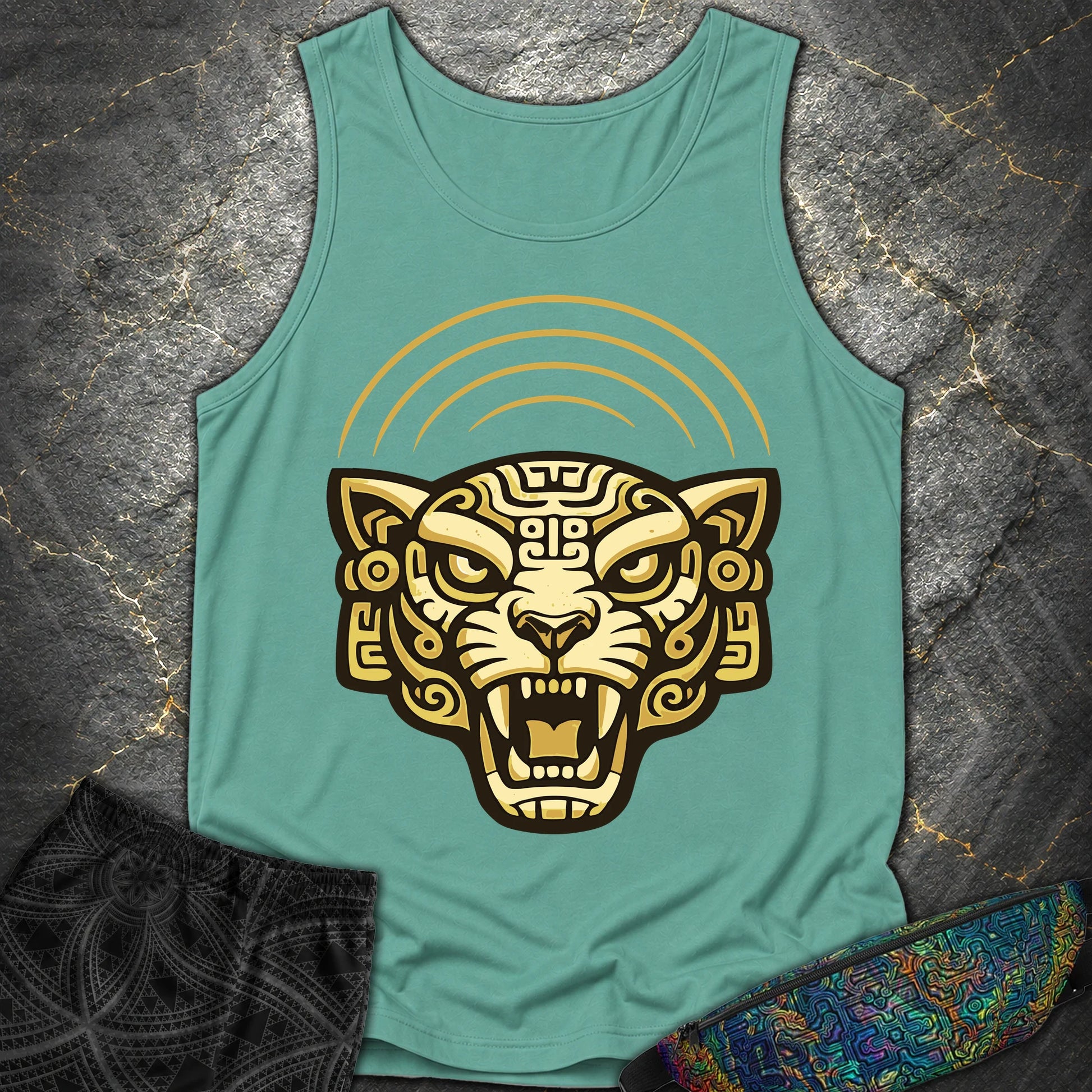 Mayan Jaguar - Mayan Jaguar Comfort Tank Top - Seafoam