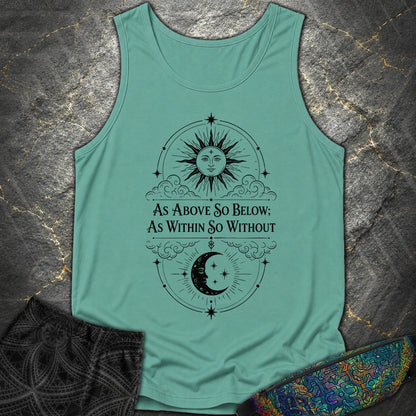 As Above So Below Sun Moon - As Above So Below Sun Moon Comfort Tank Top - Seafoam