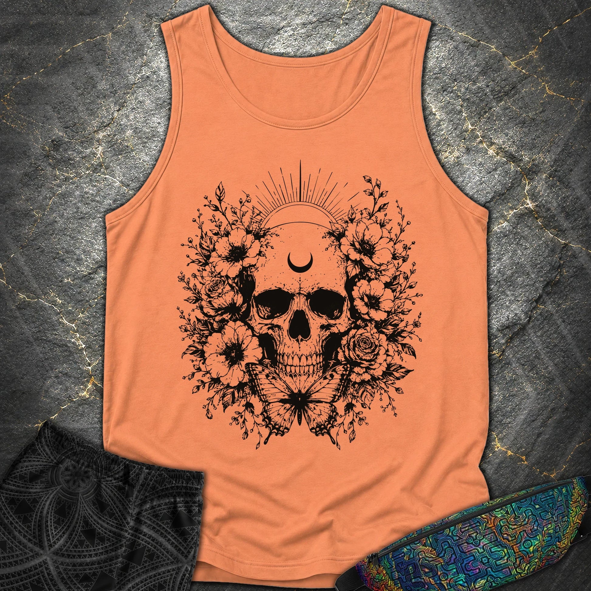 Moon Phases Moth - Moon Phases Moth Comfort Tank Top - Terracotta