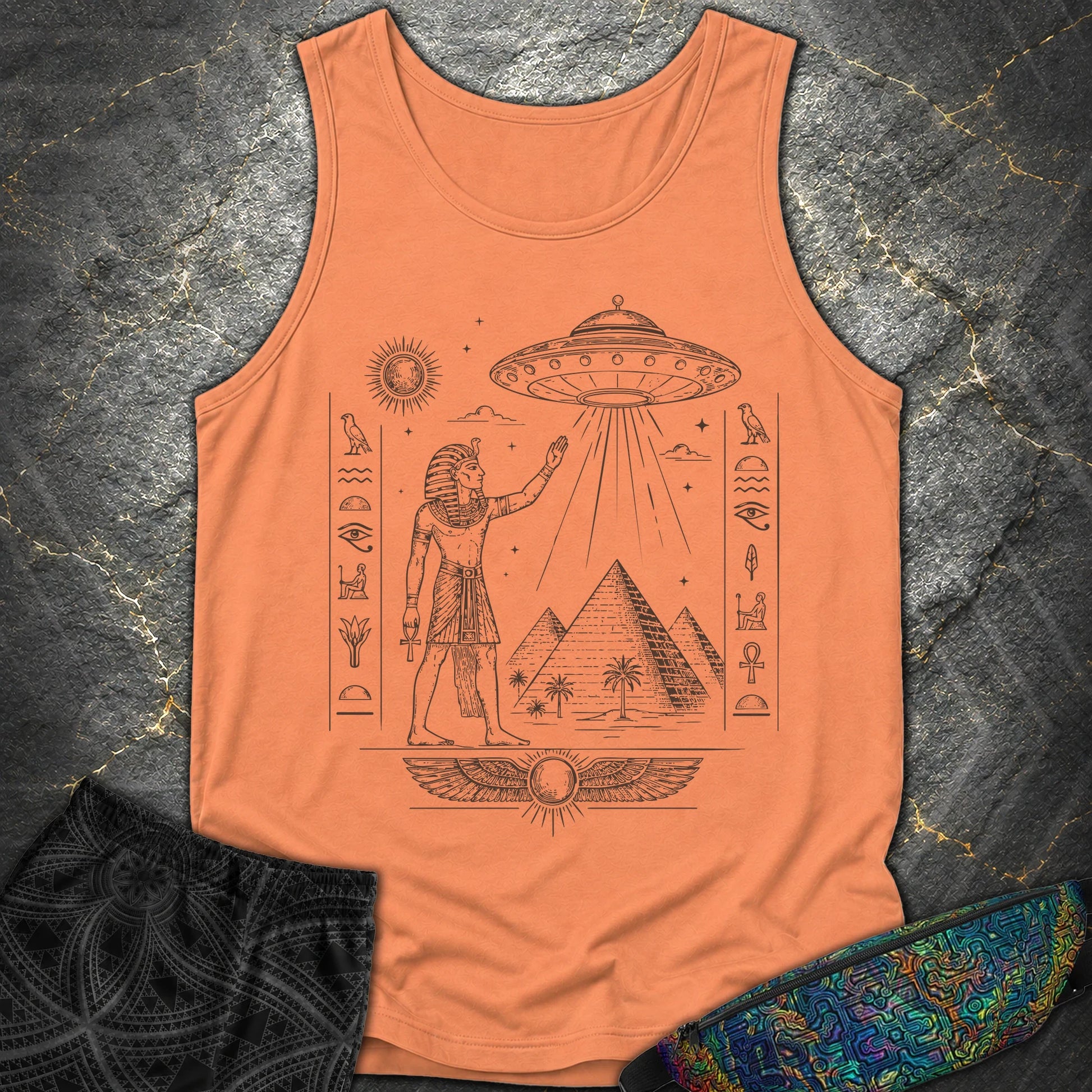 Pharaoh Beneath the Star Vessel - Pharaoh Beneath the Star Vessel Comfort Tank Top - Terracotta