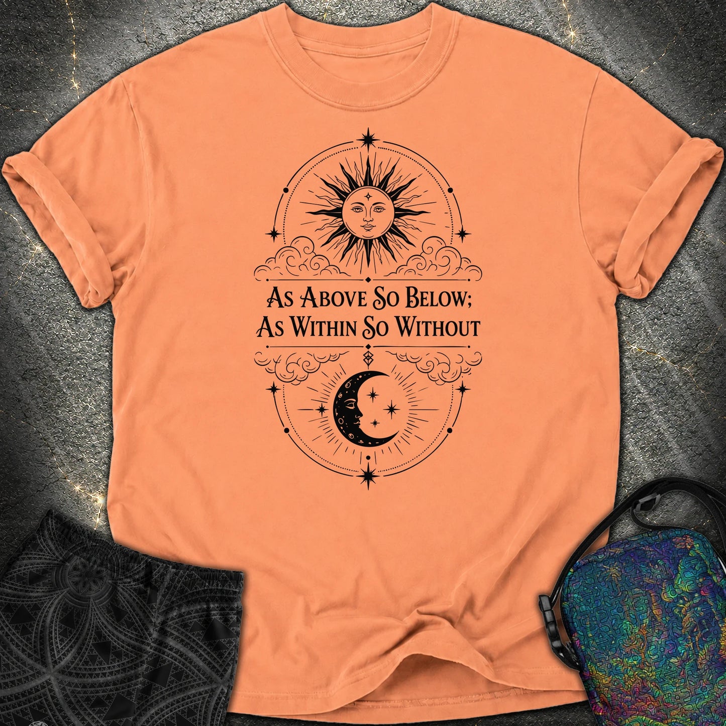 As Above So Below Sun Moon - As Above So Below Sun Moon Comfort T-Shirt - Terracotta