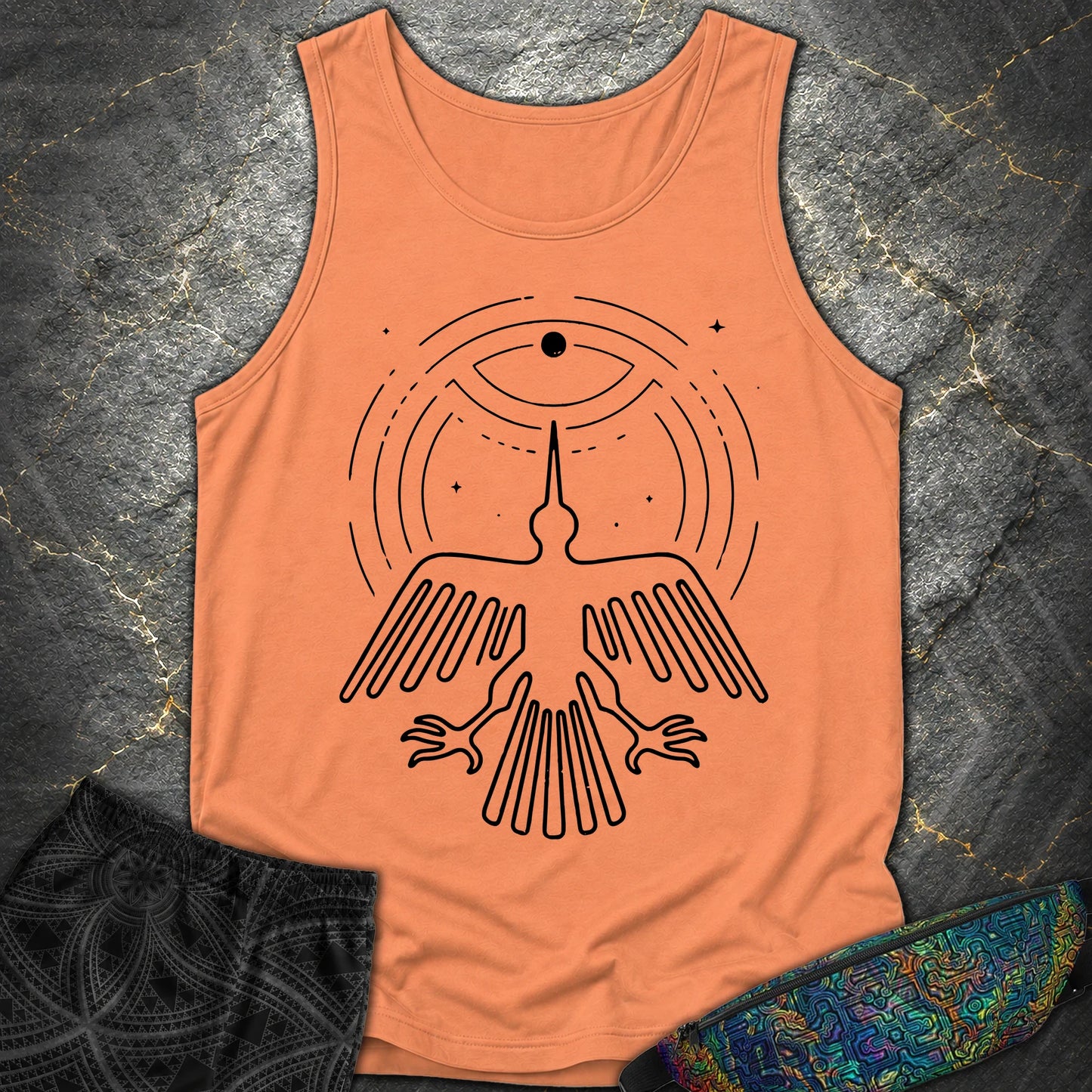 Geoglif Ptaka Biale - Geoglif Ptaka Biale Comfort Tank Top - Terracotta