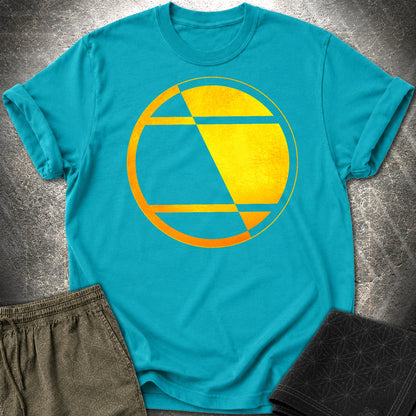 Crop Circle Orange Gold T-Shirt - Crop Circle Orange Gold T-Shirt - Tropical Blue