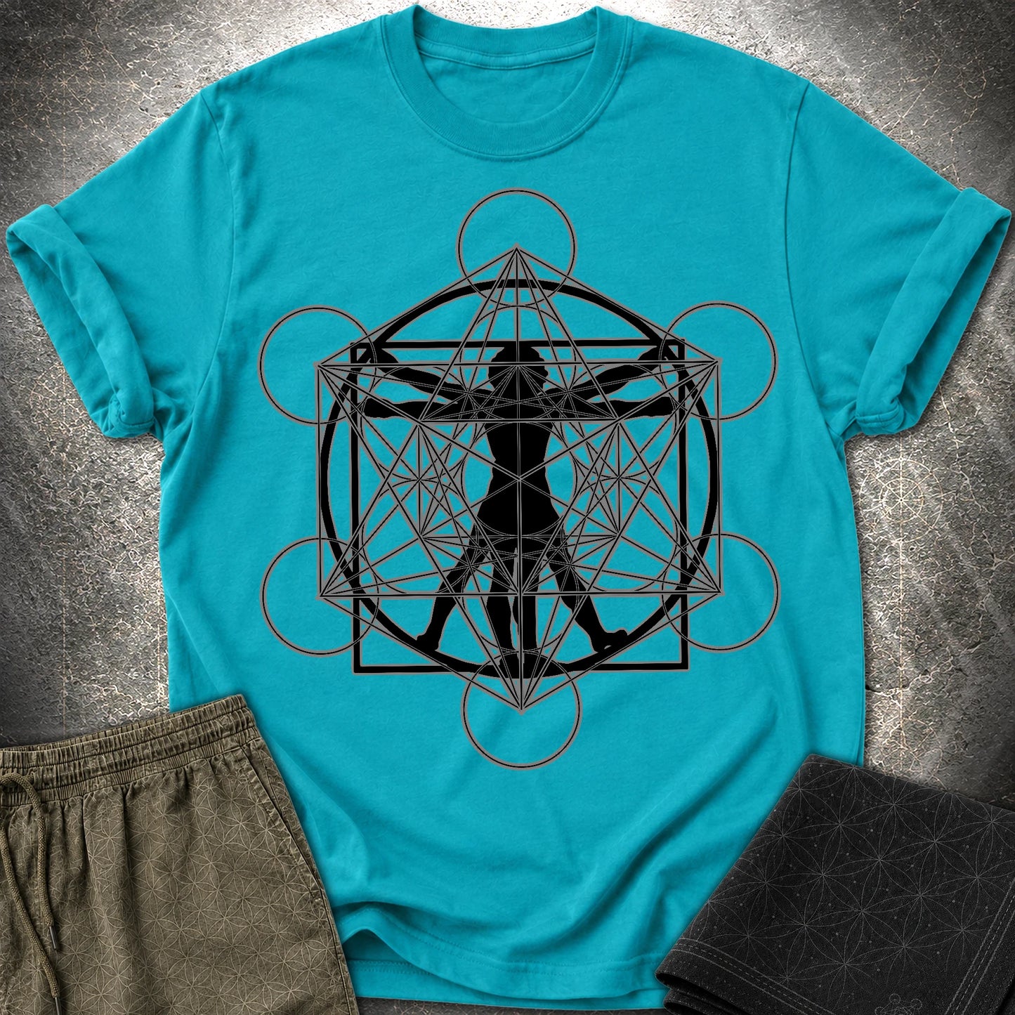 Vitruvian Metatron T-Shirt - Vitruvian Metatron T-Shirt - Tropical Blue