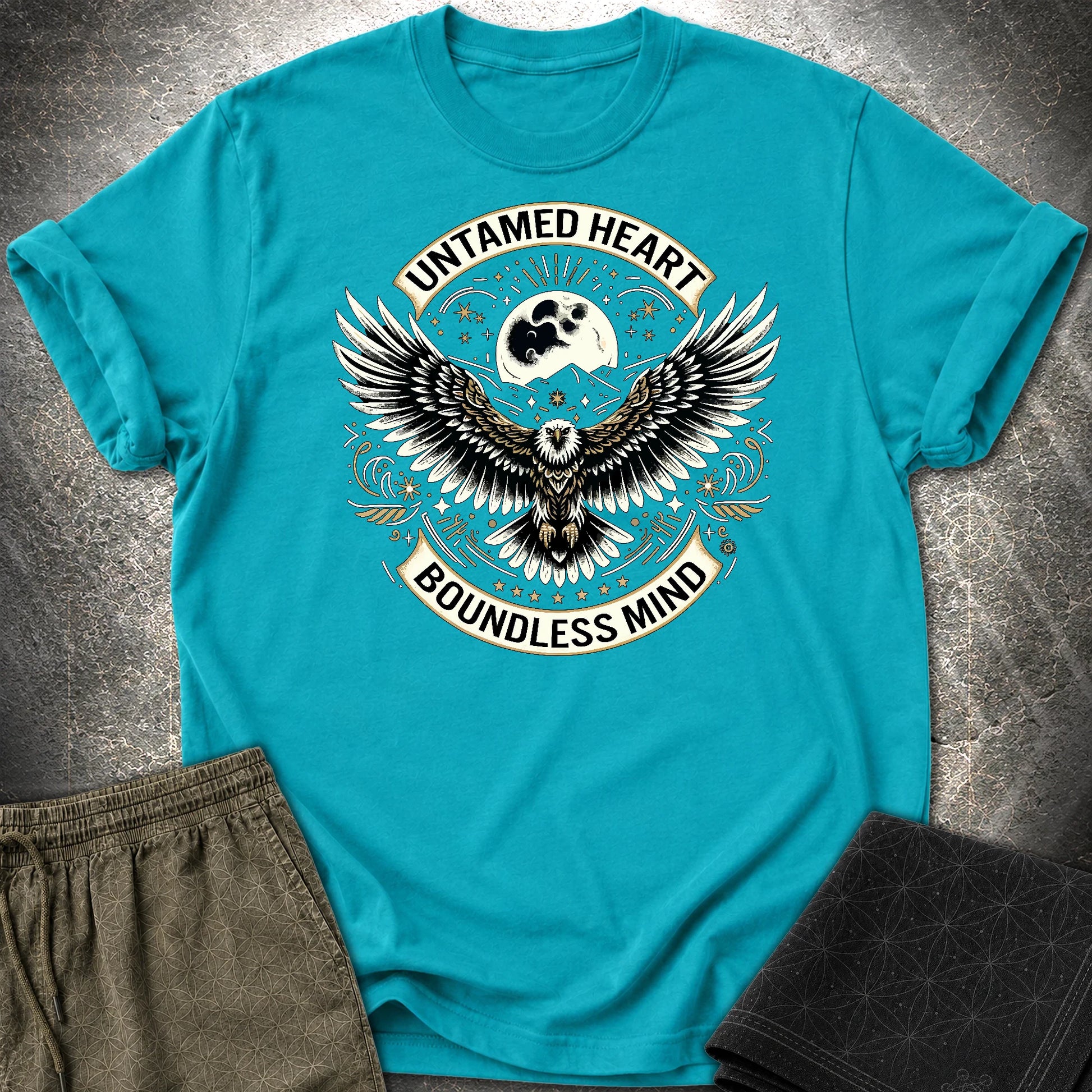 Untamed Heart Boundless Mind T-Shirt - Untamed Heart Boundless Mind T-Shirt - Tropical Blue