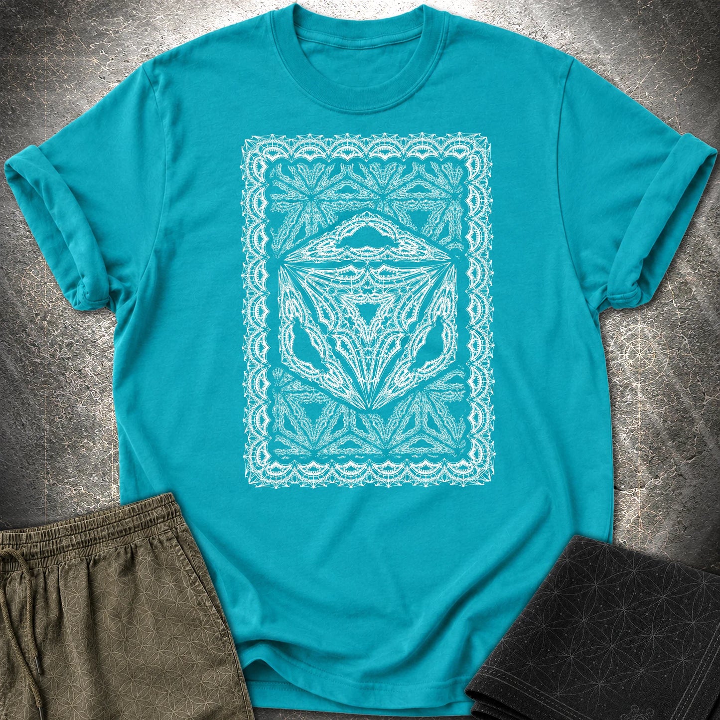 Framed Octahedron T-Shirt - Framed Octahedron T-Shirt - Tropical Blue
